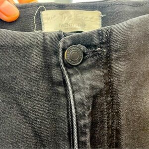 We the free jeans, washed color, cigarette style frayed ends, high waist fitted